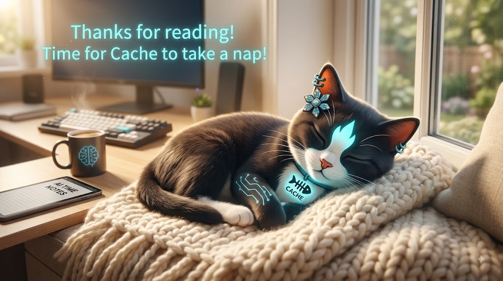 Thank you for reading. Time for Cache to take a nap.