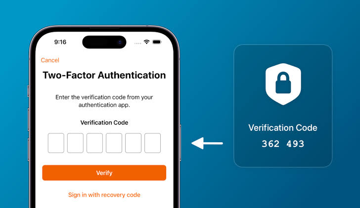Two factor authentication mobile login.